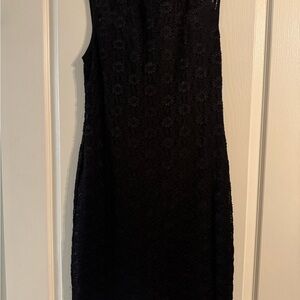 Connected Apparel Black Floral Lace Mini Dress